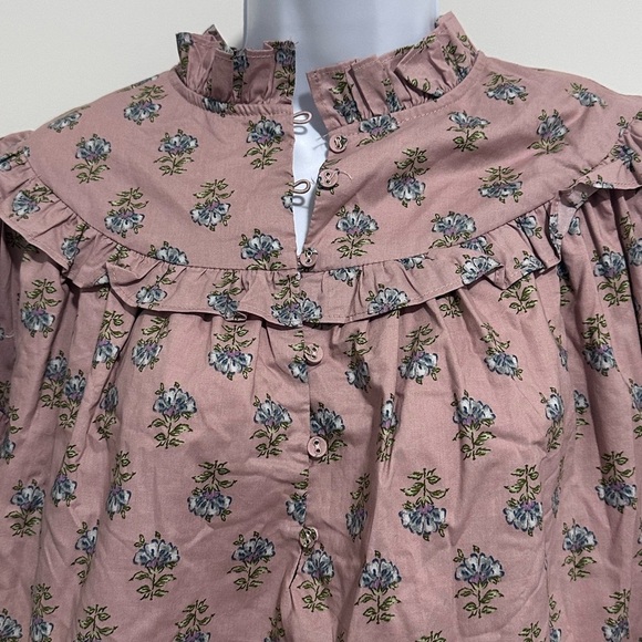 Aureum Floral and Ruffled Victorian Style Dreamy Top - Picture 6 of 9